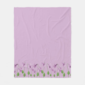 Lilac Floral Fleece Blanket