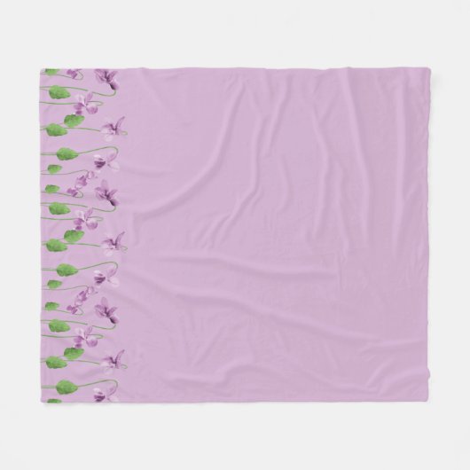 Lilac Floral Fleece Blanket (Vorderseite (Horizontal))