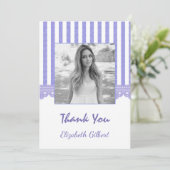 Lilac Floral Foto Abschluss Danke Karte (Stehend Vorderseite)
