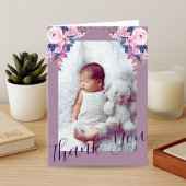 Lilac Floral Foto Card | Hebamme New Baby Gift Dankeskarte