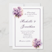 Lilac Floral Frame Bible Verse Christliche Hochzei Einladung (Vorderseite)