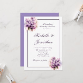 Lilac Floral Frame Bible Verse Christliche Hochzei Einladung
