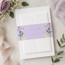 Lilac Floral Garden Wedding Invitation Bly Band