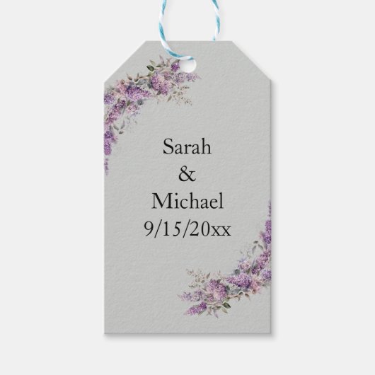 Lilac floral geschenkanhänger (Vorderseite)