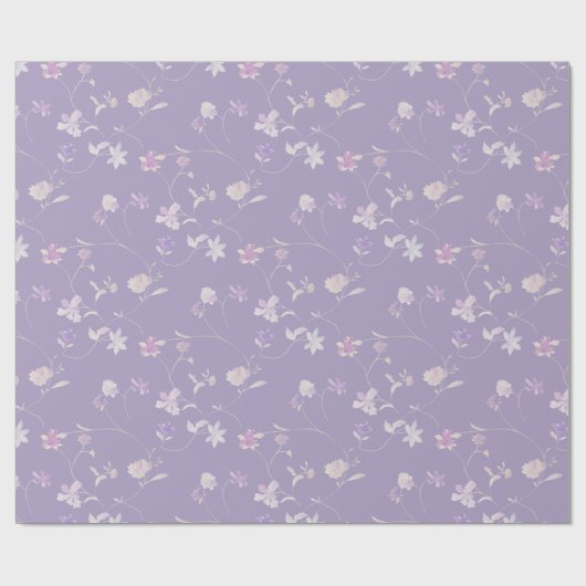 Lilac Floral Geschenkpapier (Flach)
