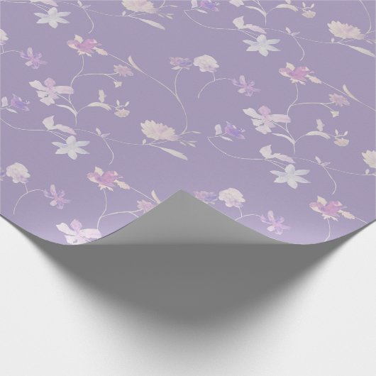Lilac Floral Geschenkpapier (Ecke)