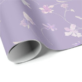 Lilac Floral Geschenkpapier (Rolleneckpunkt)