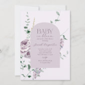 Lilac Floral in Bloom Baby Shower Einladung (Vorderseite)