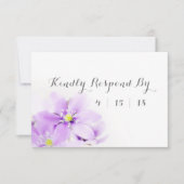 Lilac Floral Kindly Respond Wedding RSVP Card (Vorderseite)