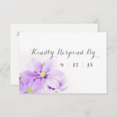 Lilac Floral Kindly Respond Wedding RSVP Card (Vorne/Hinten)