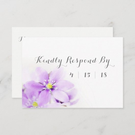 Lilac Floral Kindly Respond Wedding RSVP Card (Vorne/Hinten)