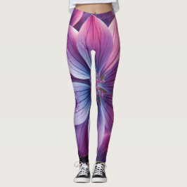 Lilac Floral Lila und rosa Leggings