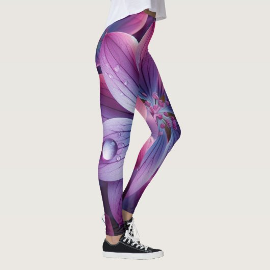 Lilac Floral Lila und rosa Leggings (Rechts)