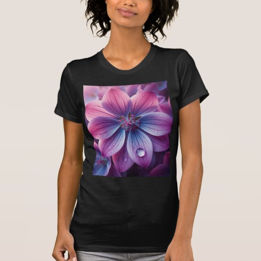 Lilac Floral Lila und rosa T-Shirt (Vorderseite)