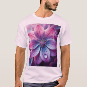 Lilac Floral Lila und rosa T-Shirt