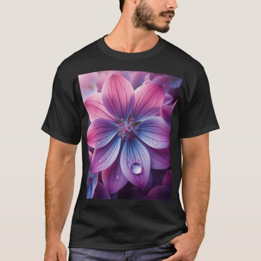 Lilac Floral Lila und rosa T-Shirt (Vorderseite)