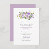 Lilac Floral Long Distance Baby Shooting Card (Vorne/Hinten)