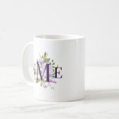 Lilac Floral Mit Monogramm Kaffeetasse (Vorderseite Links)