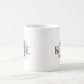 Lilac Floral Mit Monogramm Kaffeetasse (Mittel)