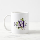 Lilac Floral Mit Monogramm Kaffeetasse (Links)
