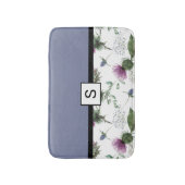 Lilac Floral Monogram Badematte (Vorderseite Vertikal)