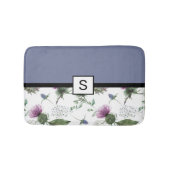 Lilac Floral Monogram Badematte (Vorderseite)