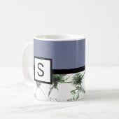 Lilac Floral Monogram Kaffeetasse (Vorderseite Links)