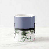 Lilac Floral Monogram Kaffeetasse (Mittel)