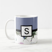 Lilac Floral Monogram Kaffeetasse (Links)