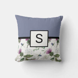 Lilac Floral Monogram Kissen