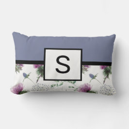Lilac Floral Monogram Lendenkissen