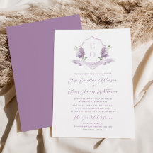 Lilac Floral Monogram Wappen Wedding