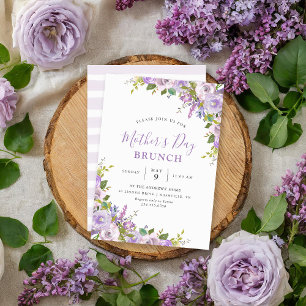 Lilac Floral Mother's Day Brunch Party Einladung
