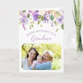 Lilac Floral Mutter Tageskarte für Oma Karte (Vorderseite)