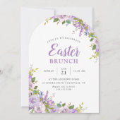 Lilac Floral Oaster Brunch Party Einladung (Vorderseite)