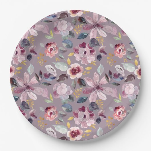 Lilac Floral Pappteller (Vorderseite)