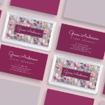 Lilac Floral Pattern Gold Foil Visitenkarten Dose<br><div class="desc">Schönes Blumendesign mit goldenen Folienakzenten</div>