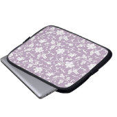 Lilac Floral Pattern Laptopschutzhülle (Vorne Knopf)