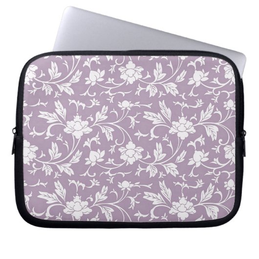Lilac Floral Pattern Laptopschutzhülle (Vorderseite)
