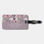 Lilac Floral Pattern Monogramm Gepäckanhänger (Rückseite horizontal)