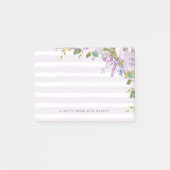 Lilac Floral Personalisiert Teacher Name Postit No Post-it Klebezettel (Vorderseite)