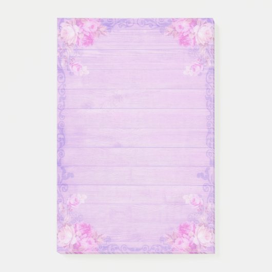 Lilac Floral Post-it Klebezettel (Vorderseite)
