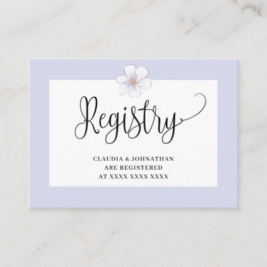 Lilac Floral Registry Brautparty Begleitkarte (Vorderseite)