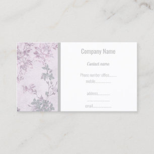 LILAC FLORAL SILVER TRIM GESCHÄFTSKARTE VISITENKARTE