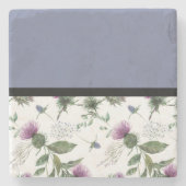 Lilac Floral Steinuntersetzer (Vorderseite)