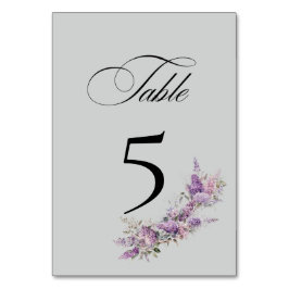 Lilac floral Table Number Card Tischnummer