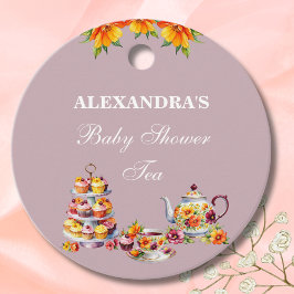 Lilac Floral Tea Baby Dusche Vielen Dank Geschenkanhänger