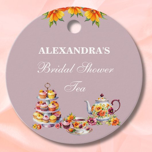 Lilac Floral Tee Brautparty Vielen Dank Geschenkanhänger