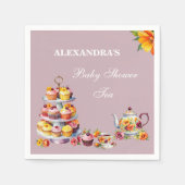 Lilac Floral Tee Party Babydusche Serviette (Vorderseite)