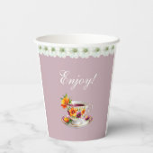 Lilac Floral Tee Party Brautparty Paper Pappbecher (Rückseite)